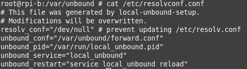 Die automatisch generierte Datei resolvconf.conf sollte nun den Eintrag resolv_conf="/dev/null" # prevent updating /etc/resolv.conf aufweisen.